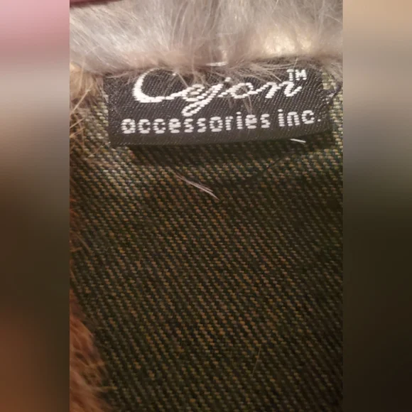 Vintage Cejon 100% Real Rabbit Fur Trim Denim Vest ♥️ - Picture 4 of 5